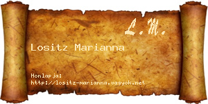 Lositz Marianna névjegykártya